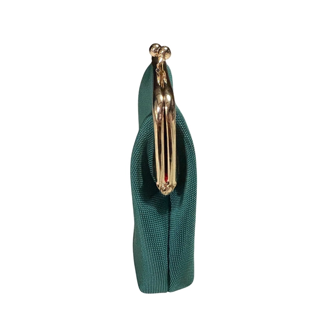 Dooney & Bourke Coin Purse Women Small Green Canvas Kiss Lock Logo - Picture 2 of 8